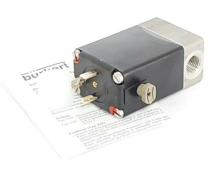 NEW BURKERT 0330-A-4.0 EPDM VA G1/4 SOLENOID VALVE W/ 2508 132445 CONNECTOR