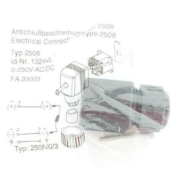 NEW BURKERT 0330-A-4.0 EPDM VA G1/4 SOLENOID VALVE W/ 2508 132445 CONNECTOR