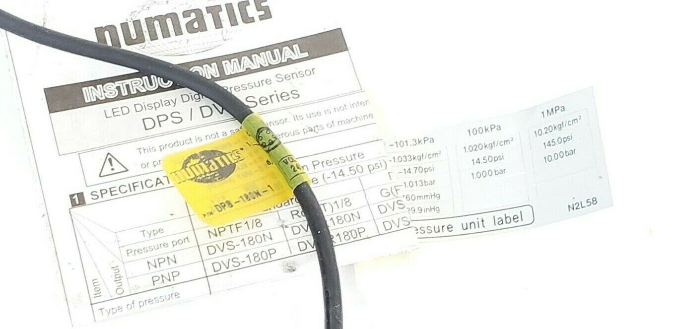 NIB NUMATICS DPS-180N-1 DIGITAL PRESSURE SENSOR DPS180N1