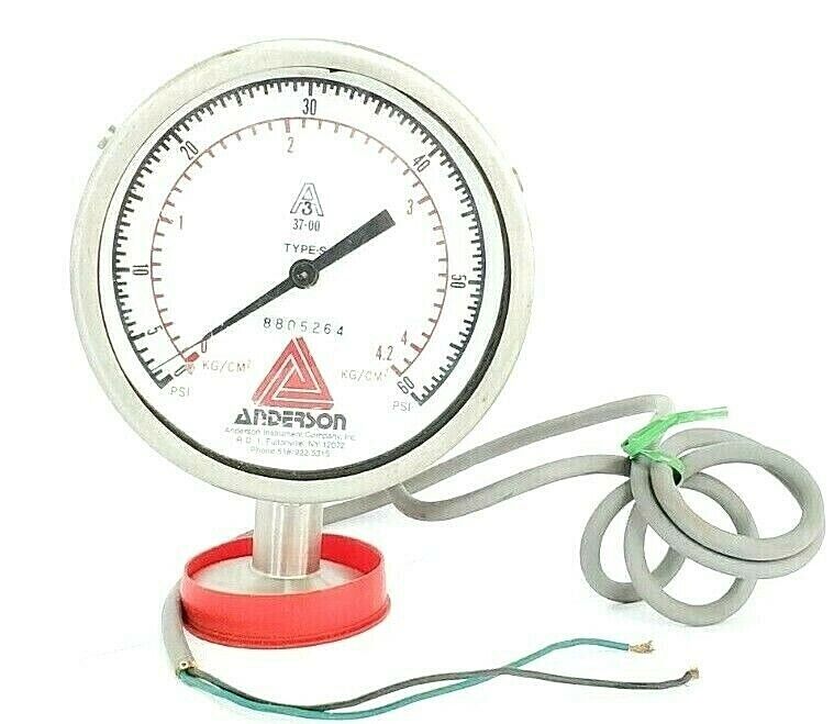ANDERSON 37-00 TYPE S PRESSURE GAUGE 0-60PSI 0-4.2KG/CM^2 8805264