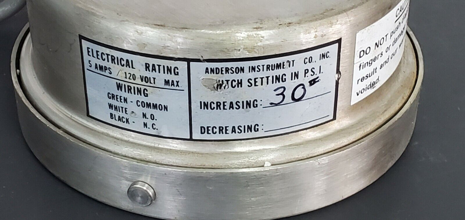 ANDERSON 37-00 TYPE S PRESSURE GAUGE 0-60PSI 0-4.2KG/CM^2 8805264