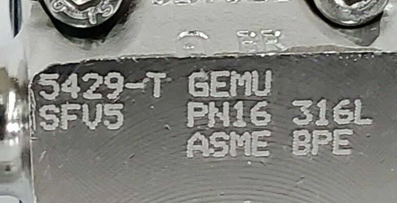 GEMU 3287-U DIAPHRAGM VALVE SFV5 PN16 316L ASME BPE 937022 1.4435