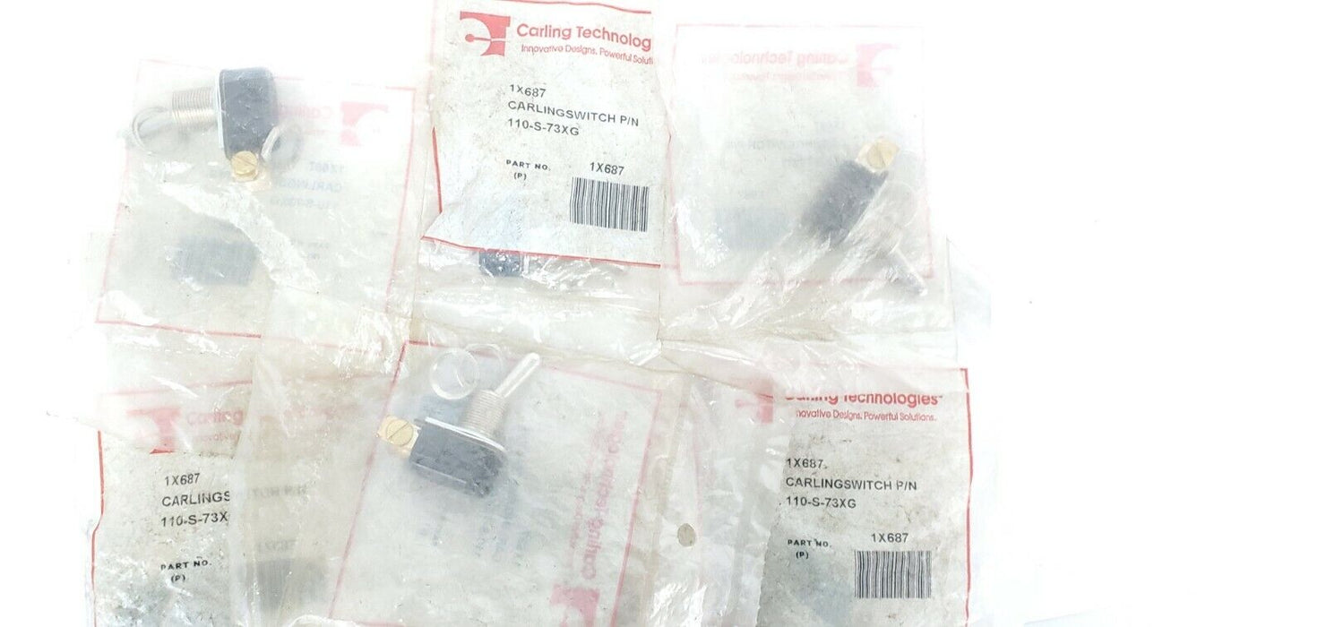 LOT OF 7 NIB CARLING TECHNOLOGIES 1X687 110-S-73XG TOGGLE SWITCHES