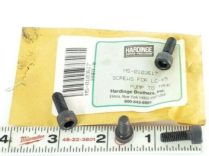 PACK OF 4 NEW HARDINGE MS-0103617 SCREWS FOR LC-65 PUMP TO TANK MS0103617