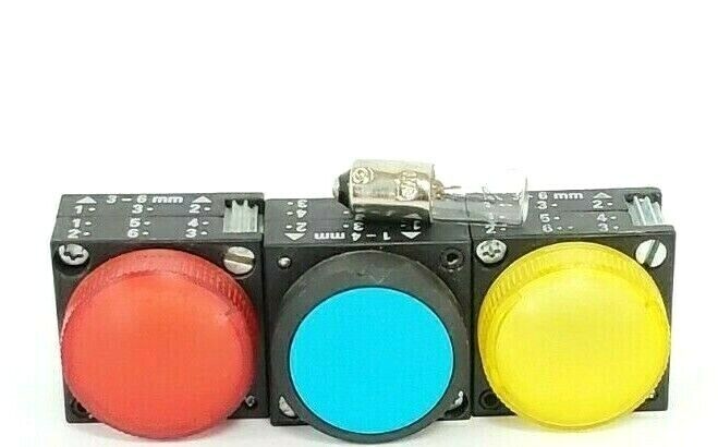 LOT OF 3 GENERIC PUSHBUTTONS / INDICATOR LIGHT COVERS