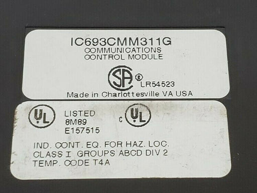GE FANUC IC693CMM311G COMMUNICATIONS CONTROL MODULE (DAMAGED COVER)