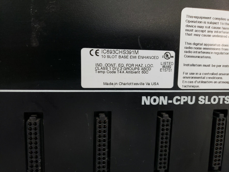 GE FANUC IC693CHS391M IC693CHS391M CPU MODULE BASE 10-SLOT EMI ENHANCED
