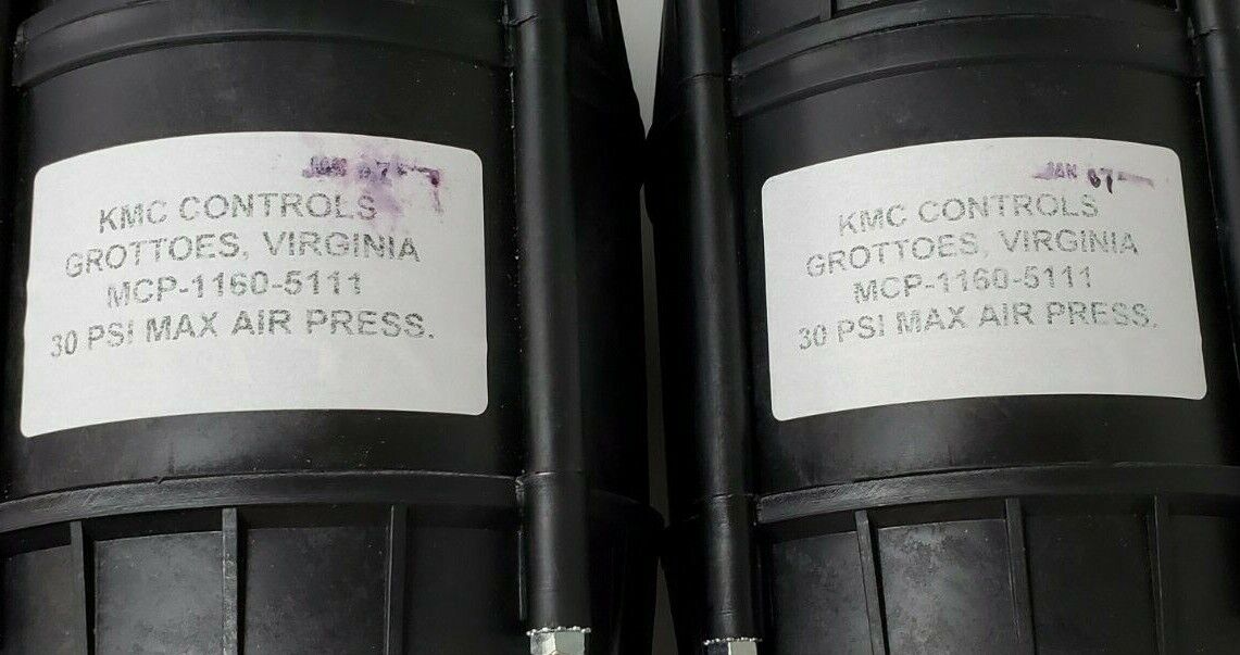 LOT OF 2 NEW KMC CONTROLS MCP-1160-5111 6" PNEUMATIC DAMPER ACTUATORS, 8-13PSI