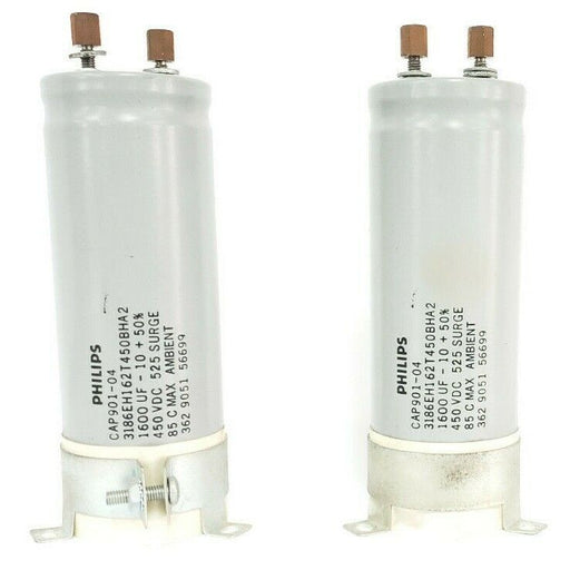 LOT OF 2 PHILIPS CAP901-04 3186EH162T450BHA2 CAPACITORS 1600UF -10+50% 450VDC