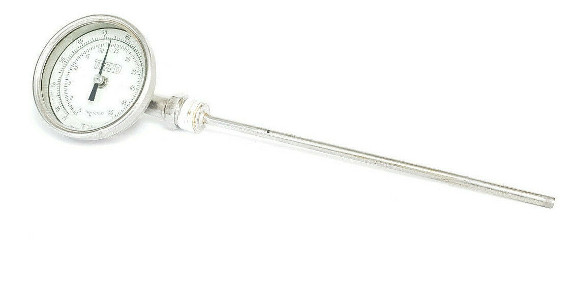 TREND INSTRUMENTS 25 TO 125 DEG F / -5 TO 50 DEG C THERMOMETER, 9" STEM