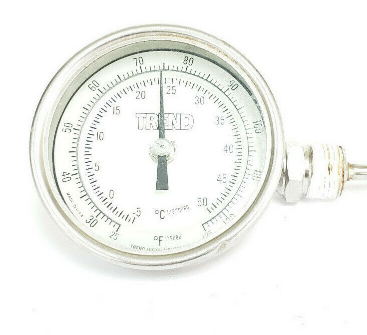 TREND INSTRUMENTS 25 TO 125 DEG F / -5 TO 50 DEG C THERMOMETER, 9" STEM