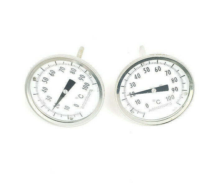 LOT OF 2 ASHCROFT 0-100 DEG C TEMPERATURE PROBES / THERMOMETERS, 4" STEMS
