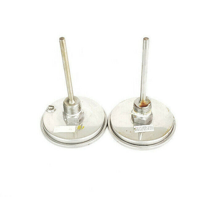 LOT OF 2 ASHCROFT 0-100 DEG C TEMPERATURE PROBES / THERMOMETERS, 4" STEMS