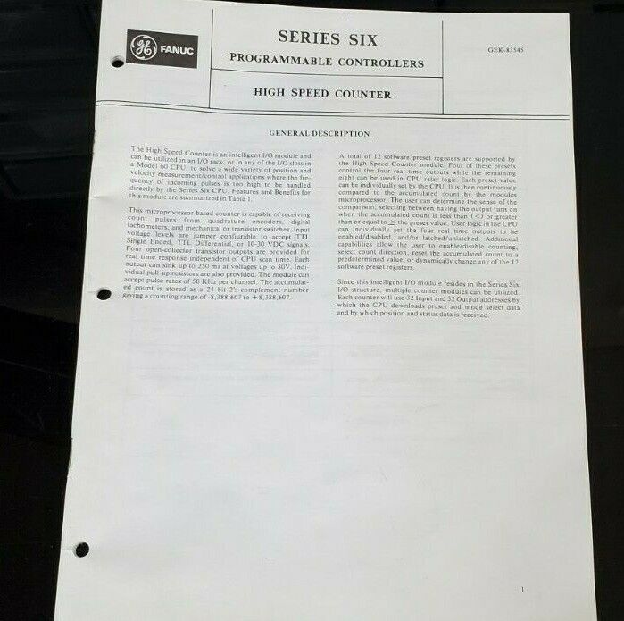 GE FANUC IC600BF827K HI SPEED COUNTER MODULE 44A717584-G01 (DAMAGED)