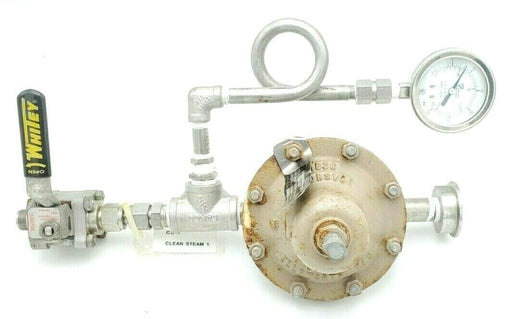 CASHCO 1/2" NPT D SS/G1/S1 20-40PSI PRESSURE REGULATOR ASSY W/ VALVE & GAUGE