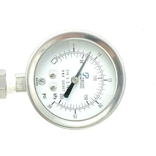 CASHCO 1/2" NPT D SS/G1/S1 20-40PSI PRESSURE REGULATOR ASSY W/ VALVE & GAUGE