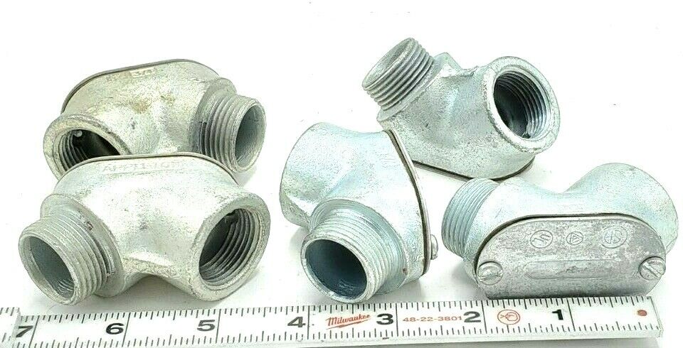 LOT OF 5 NEW APPLETON 3/4" 90 DEGREE ELBOW CONDUIT FITTINGS 13 F TO C M