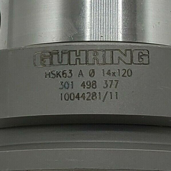 NEW GUHRING HSK63-A 0 14X120 TOOL HOLDER ASSY CT-62595 W/ CT-62596 14MM STEPDRIL