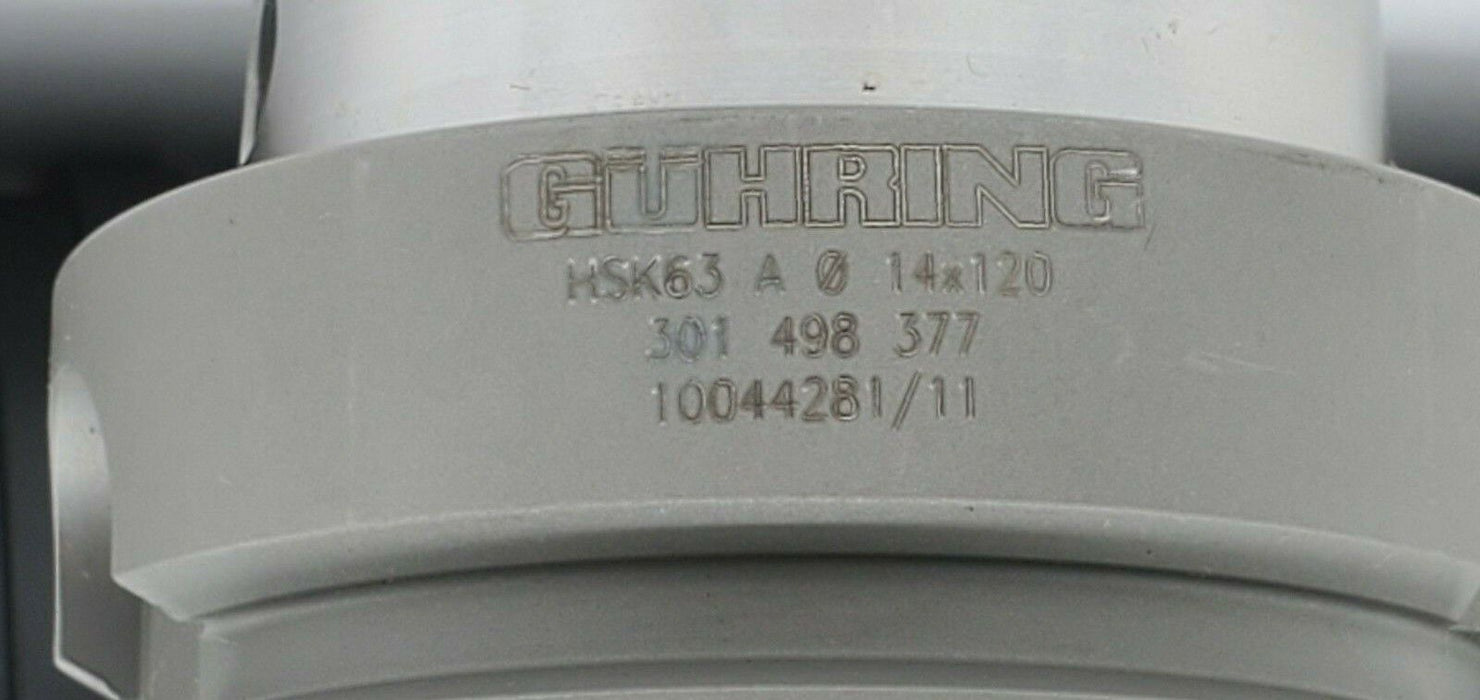 NEW GUHRING HSK63-A 0 14X120 TOOL HOLDER ASSY CT-62595 W/ CT-62596 14MM STEPDRIL