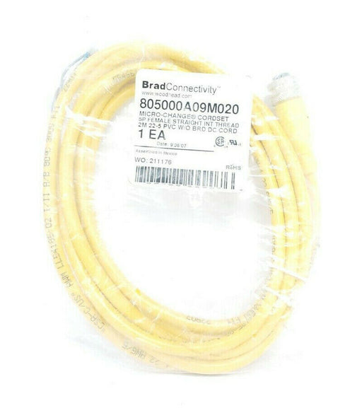 NEW BRAD HARRISON 805000A09M020 MICRO-CHANGE CORDSET 5P FEMALE 2M