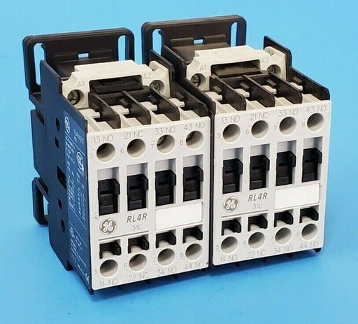 LOT OF 2 GENERAL ELECTRIC RL4RA031T AUX. CONTROL RELAYS MOD. 1, RL4R 1E, LB1AJ