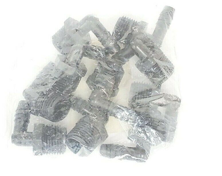 BAG OF 10 NEW THERMOBARB 5013533 PE MALE ELBOWS 3/8 ID X 1/2 NPT