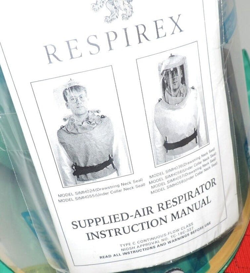 RESPIREX SIMPLAIR SIMH056 SUPPLIED AIR RESPIRATOR NIOSH HOOD ASIMH056/73 NEW