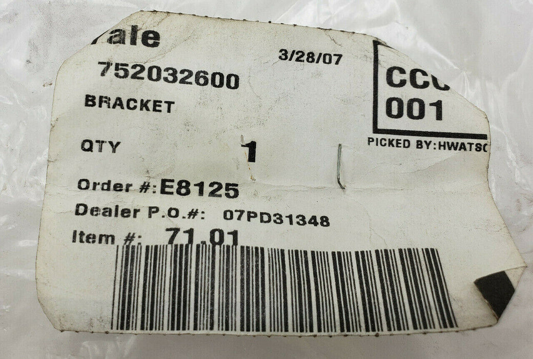 NEW YALE 752032600 FORKLIFT BRACKET 71.01