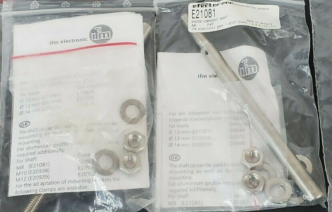 LOT OF 4 NEW EFECTOR E21081 SYSTEM COMPONENT SHAFT MOUNTING RODS