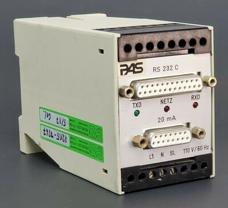 PAS PROCESS AUTOMATION SENNHOFER 8205-7267 MODULE, 110V, 60HZ, 20mA, RS-232-C