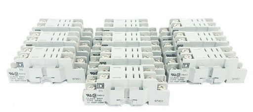 LOT OF 10 SQUARE D 8501NR42 RELAY SOCKETS 10AMP 300V