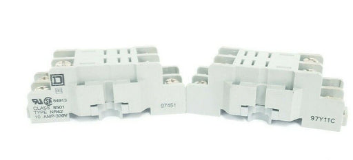 LOT OF 10 SQUARE D 8501NR42 RELAY SOCKETS 10AMP 300V