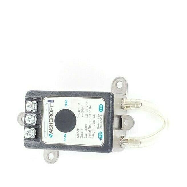 ASHCROFT RXLDP 1% PRESSURE TRANSMITTER 4-20mA, 12-36VDC, 0.25" WC RANGE