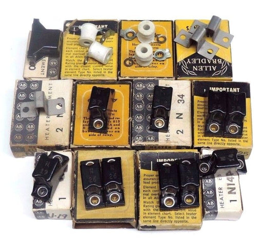 LOT OF 17 NIB ALLEN BRADLEY HEATER ELEMENTS N26, N19, N14, N40, N37, N38, N25