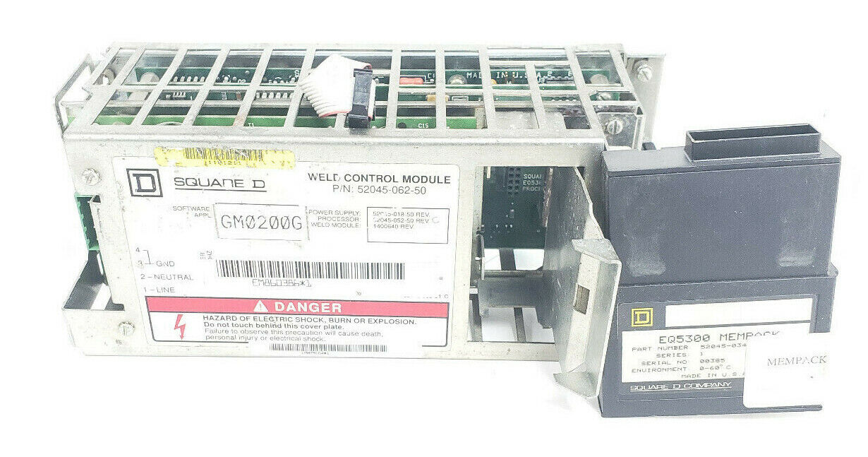 SQUARE D 52045-062-50 WELD CONTROL MODULE GM0200G W/ EQ5300 52045-034-50 MEMPACK