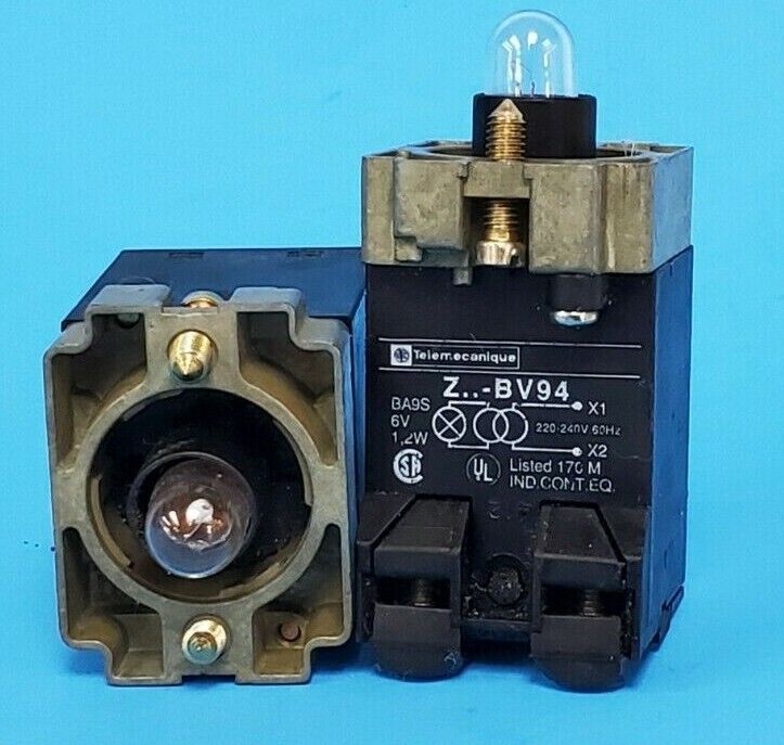 LOT OF 2 TELEMECANIQUE ZB2BV94 PILOT LIGHT HEADS 25310, 6V 1.2W