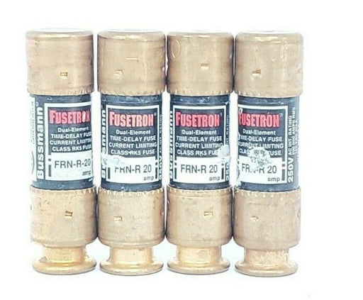 LOT OF 4 COOPER BUSSMANN FRN-R-20 FUSETRON FUSES FRNR20 CLASS RK5
