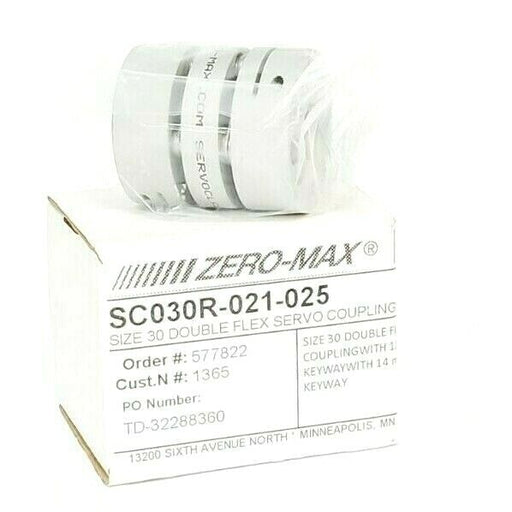 NIB ZERO-MAX SC030R-021-025 SERVOCLASS DOUBLE FLEX COUPLING SC030 SZ. 30 14mm