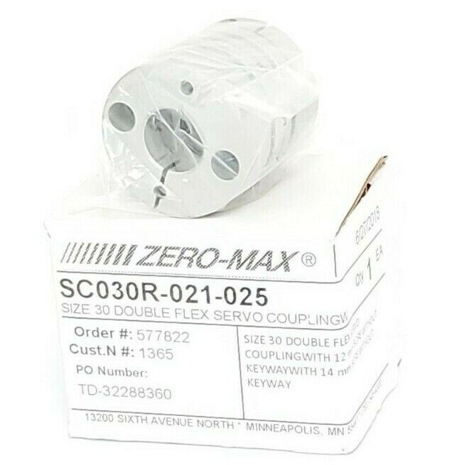 NIB ZERO-MAX SC030R-021-025 SERVOCLASS DOUBLE FLEX COUPLING SC030 SZ. 30 14mm