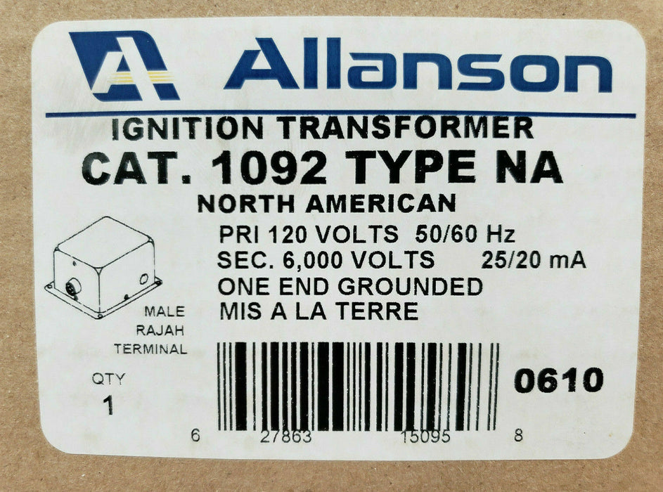 CASE OF 6 NIB ALLANSON 1092-NA IGNITION TRANSFORMERS 120/6000V 1092NA