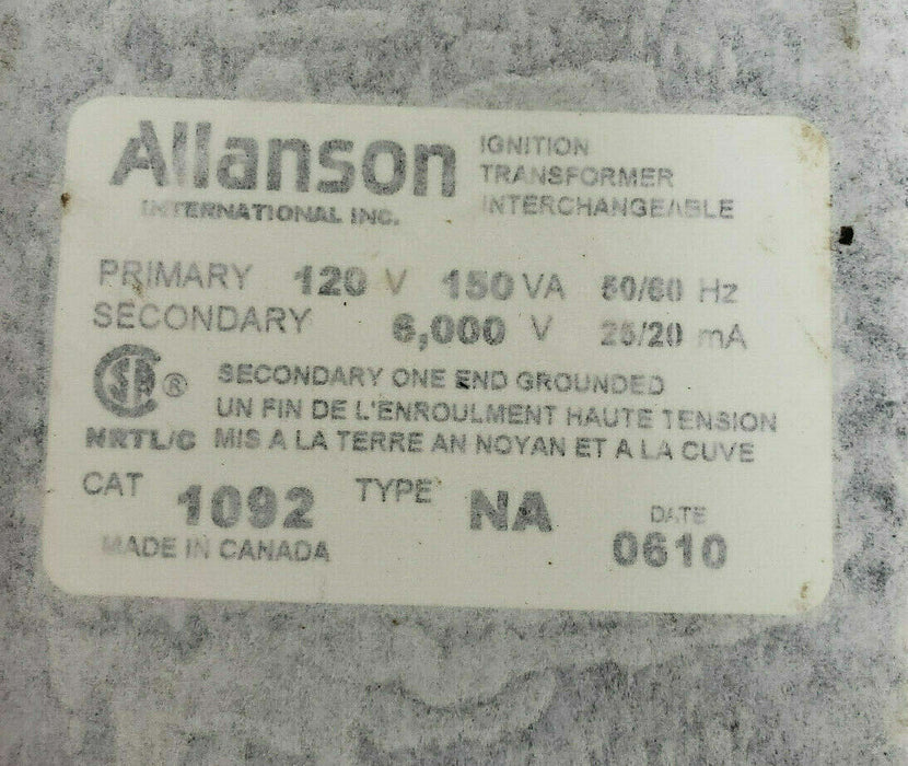 CASE OF 6 NIB ALLANSON 1092-NA IGNITION TRANSFORMERS 120/6000V 1092NA