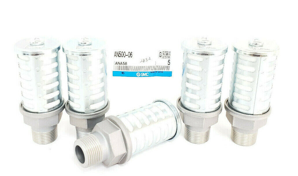 LOT OF 5 NEW SMC AN500-06 AN SILENCERS AN 3/4INCH STANDARD (PT)