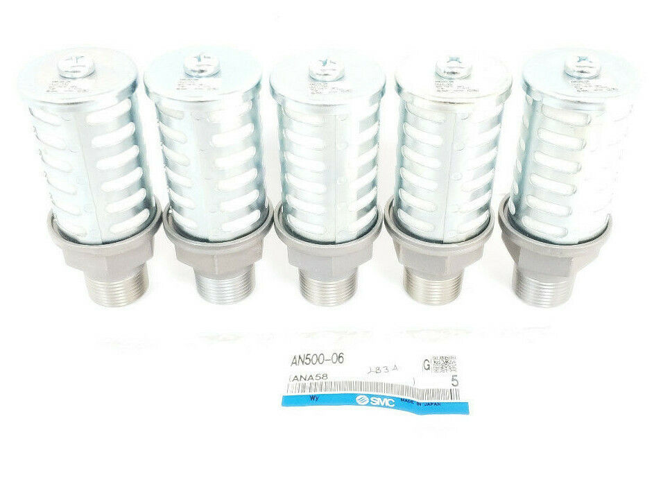 LOT OF 5 NEW SMC AN500-06 AN SILENCERS AN 3/4INCH STANDARD (PT)