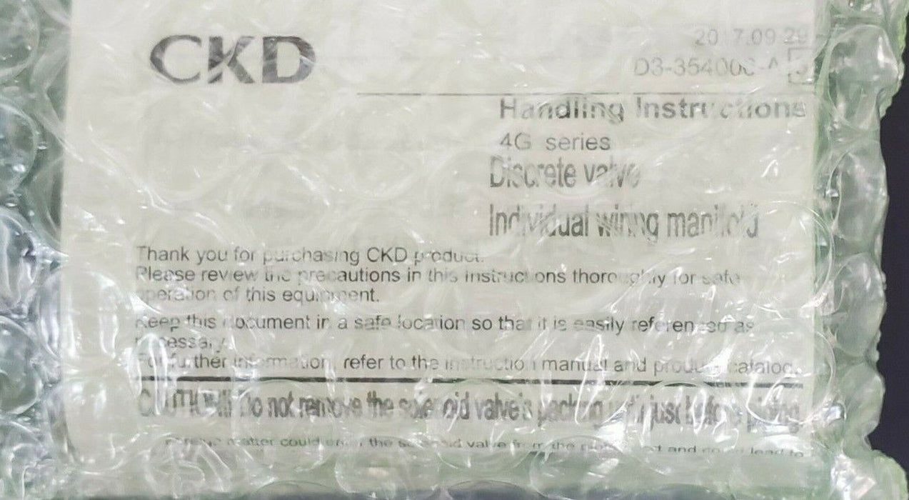 NIB CKD 4GB119R-00-E0NK-3 VALVE DC24V,  4GB119R00E0NK3