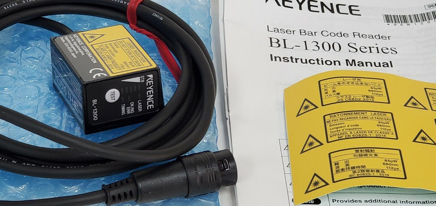 NIB KEYENCE BL-1300 BARCODE READER LASER SINGLE SCAN BL1300