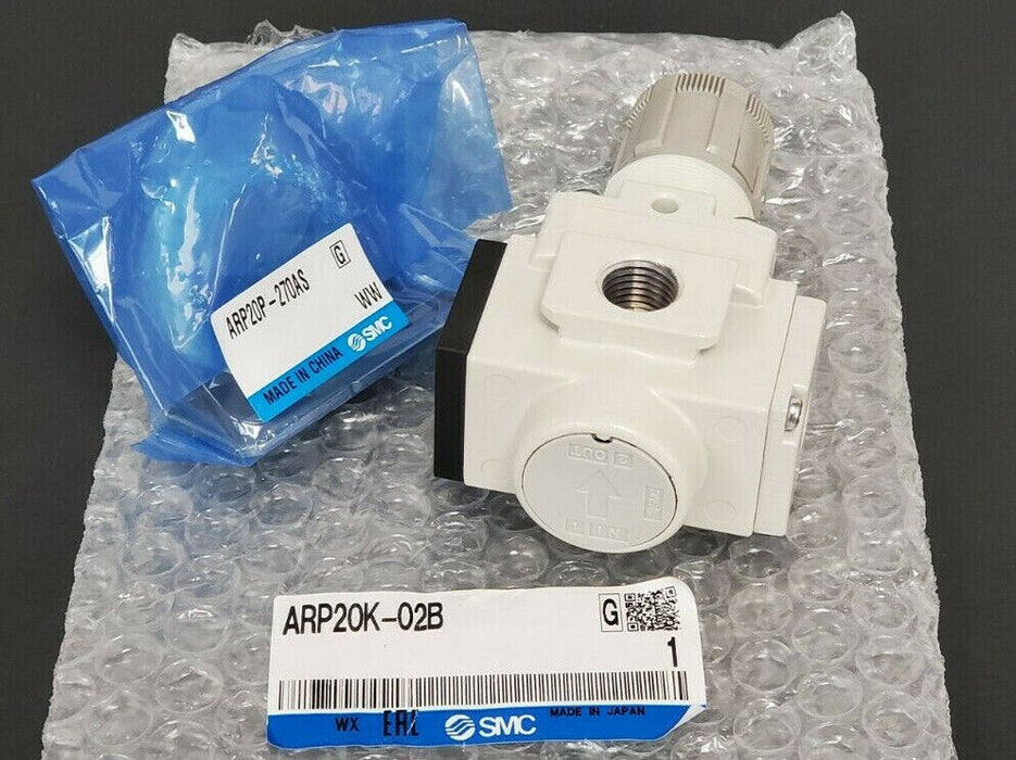 NEW SMC ARP20K-02B PRECISION REGULATOR ARP20K02B, 1/4'', 0.005-0.4 MPa