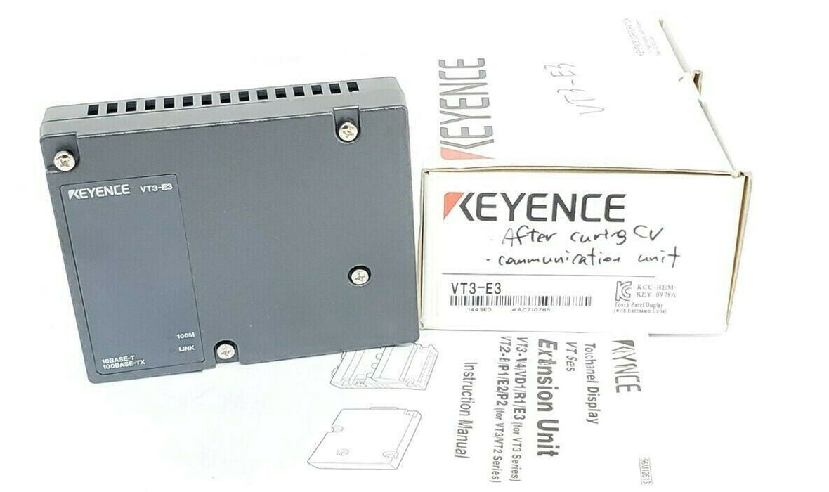 NIB KEYENCE VT3-E3 TOUCH PANEL DISPLAY ETHERNET EXTENSION UNIT 5VDC 200mA VT3E3