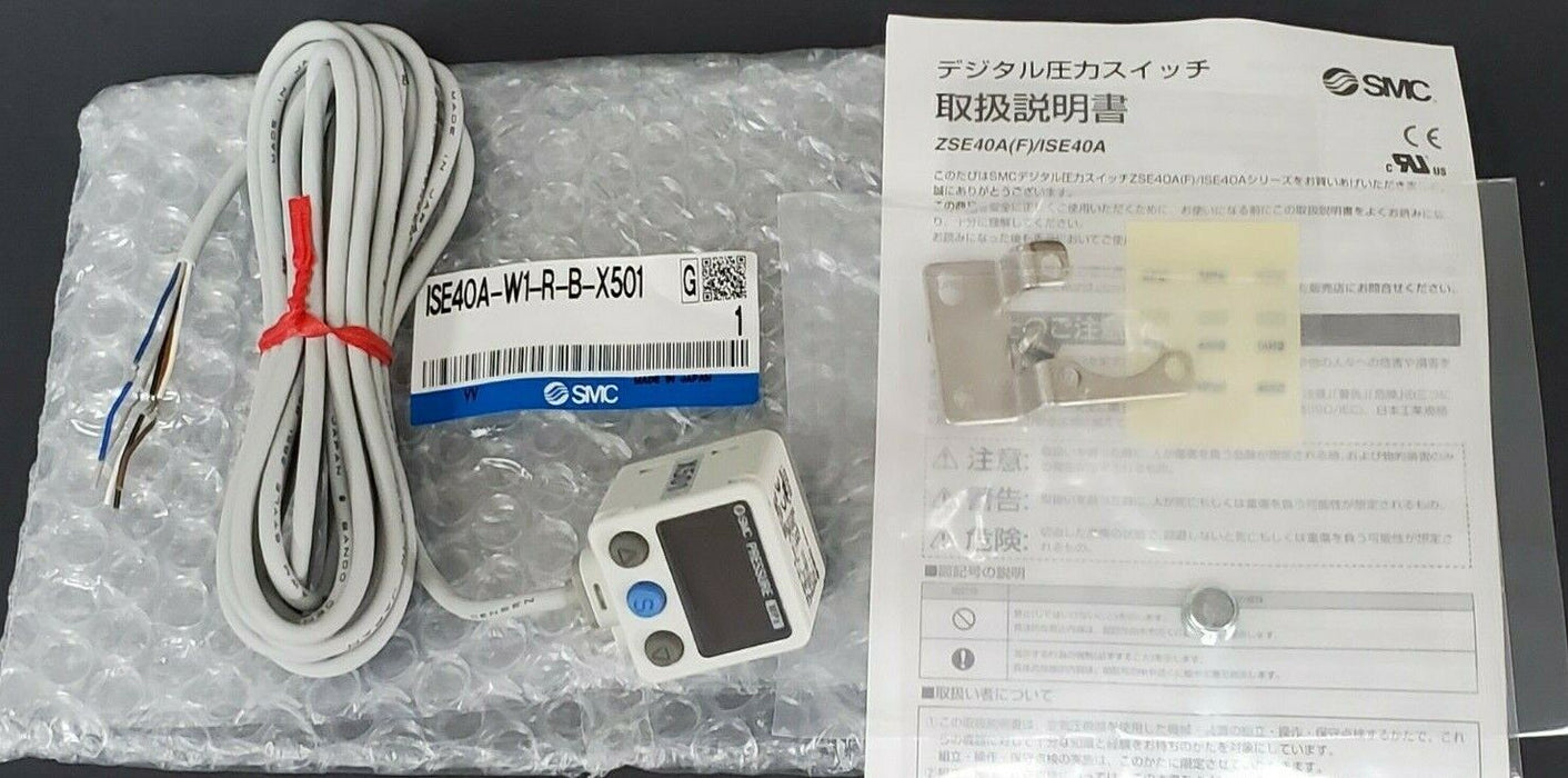 NIB SMC ISE40A-W1-R-B-X501 PRESSURE SWITCH 12-24VDC ISE40AW1RBX501