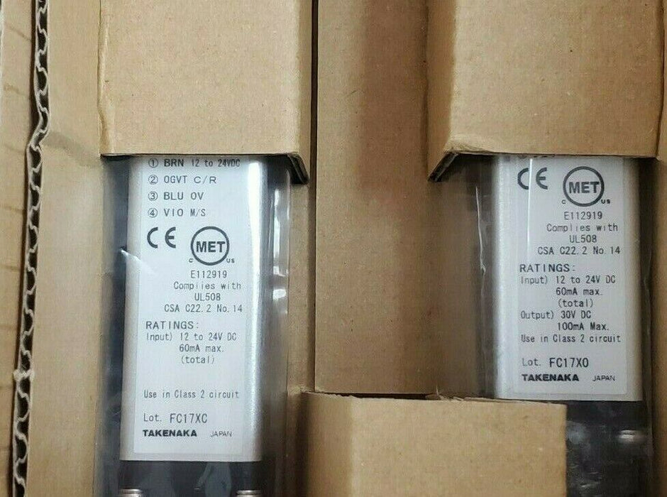 NIB TAKENAKA LTD TAKEX SS40-T8 LIGHT CURTAIN SET SS40T8, SS40-TL8, SS40-TR8