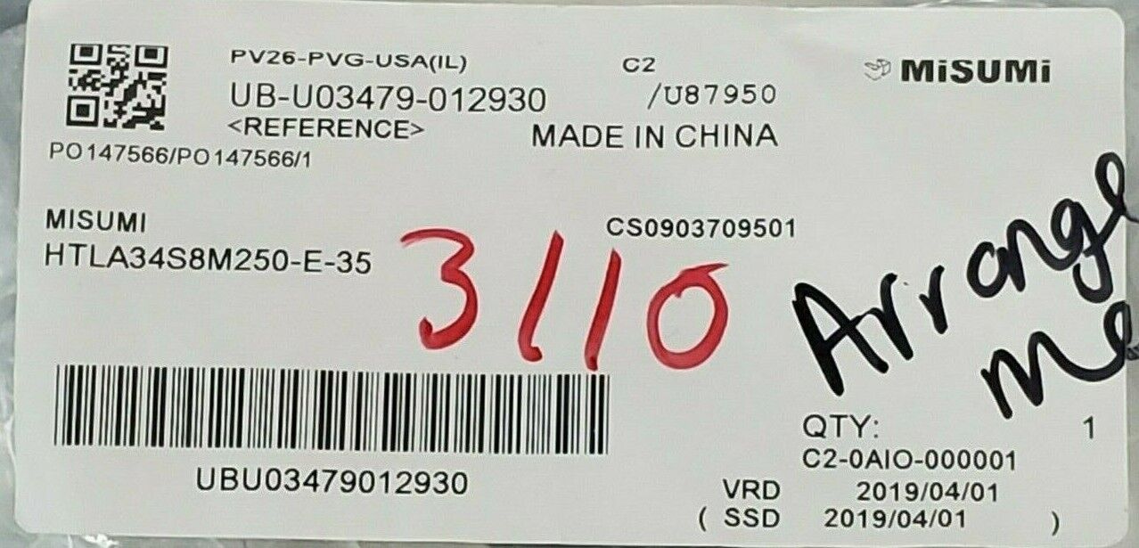 NEW MISUMI HTLA34S8M250-E-35 TIMING PULLY HTLA34S8M250E35